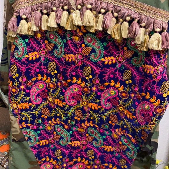 Military Boho Embroidered Jacket sz L/X-Lg - Picture 3 of 6